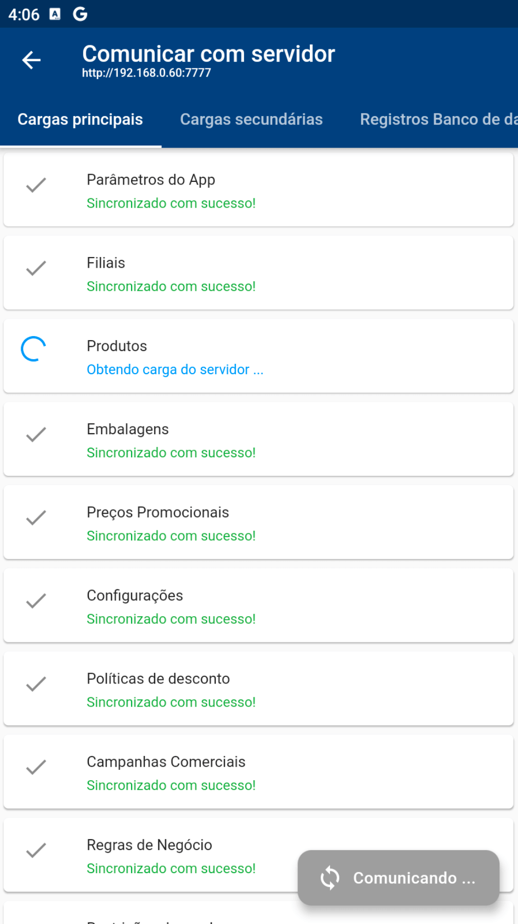 Screenshot VersoVendas - Comunicação